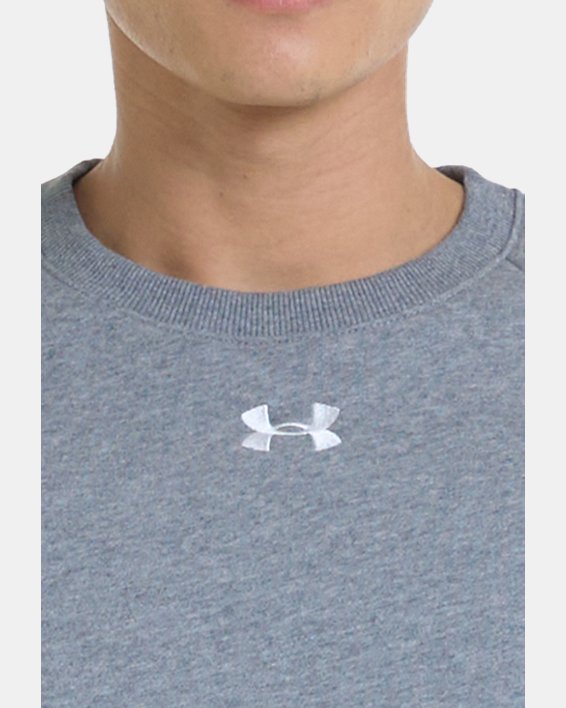 เสื้อคอกลมผ้าฟลีซ UA Rivalสำหรับผู้ชาย in Gray image number 7